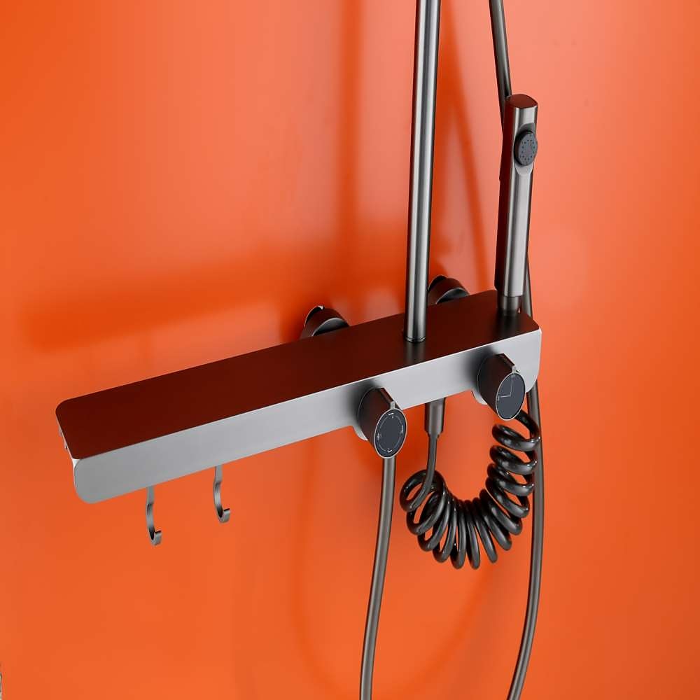 rubinetto della doccia, sistema doccia doccia a pioggia sistema di soffione set doccia inclusa doccia multigetto finiture verniciate contemporanee montaggio esterno valvola in ceramica rubinetti per del 2025 a $404.99 –P12
