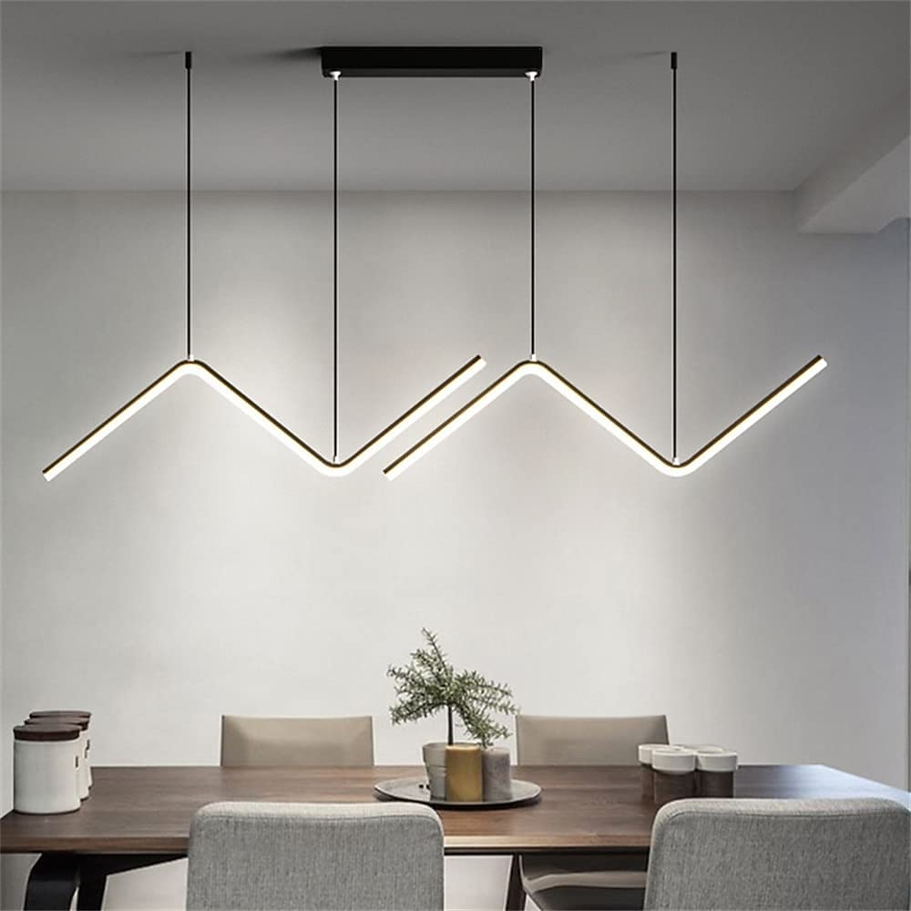 LED Pendant Light 90 cm Island Lights Dimmable Line Design Aluminum Stylish Minimalist Painted Finishes Nordic Style Dining Room Kitchen Lights 110-240V ONLY DIMMABLE WITH REMOTE CONTROL 2025 - $133.99 –P3