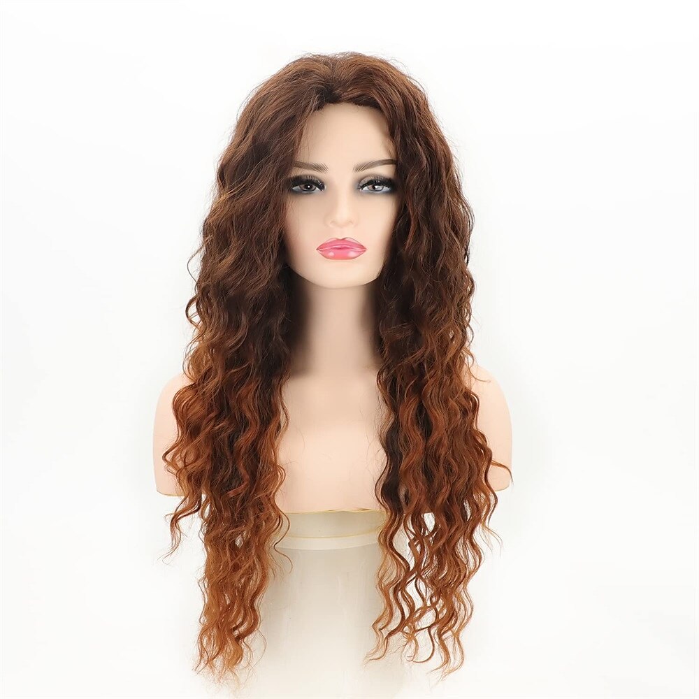 parrucche sintetiche lunghe ricci per le donne parrucca di repalcement dei capelli dell'onda sciolta rosa bianca riccioli soffici parrucca del partito quotidiano parrucca ondulata lunga parrucche del del 2025 a $23.99 –P12