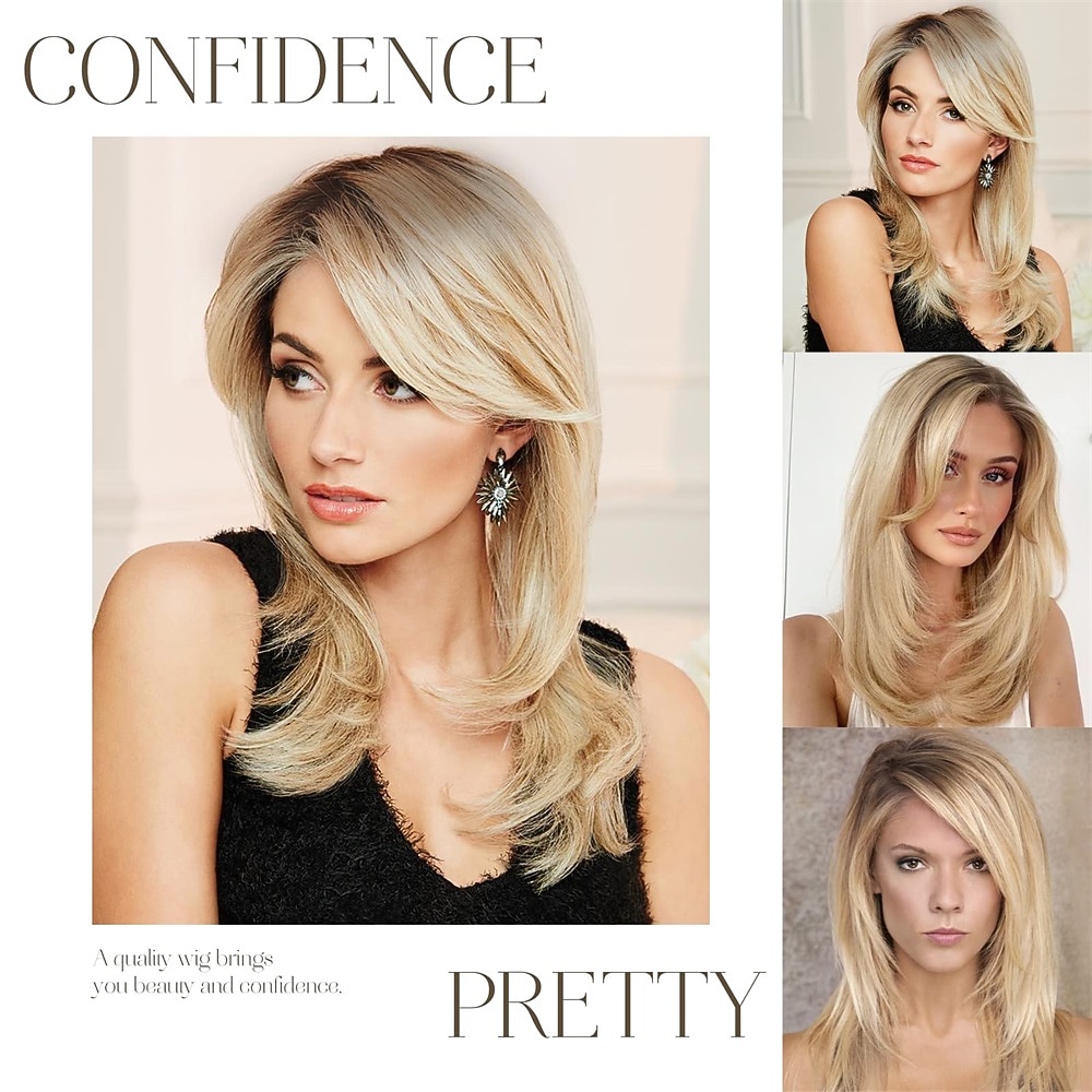 Rihanna Inspired Wigs Blonde Wigs for Women Shoulder Length Blonde Wig Highlights White Natural Layered Synthetic Wig for Daily Use Christmas Party Wigs 2026 - $28.99 –P5