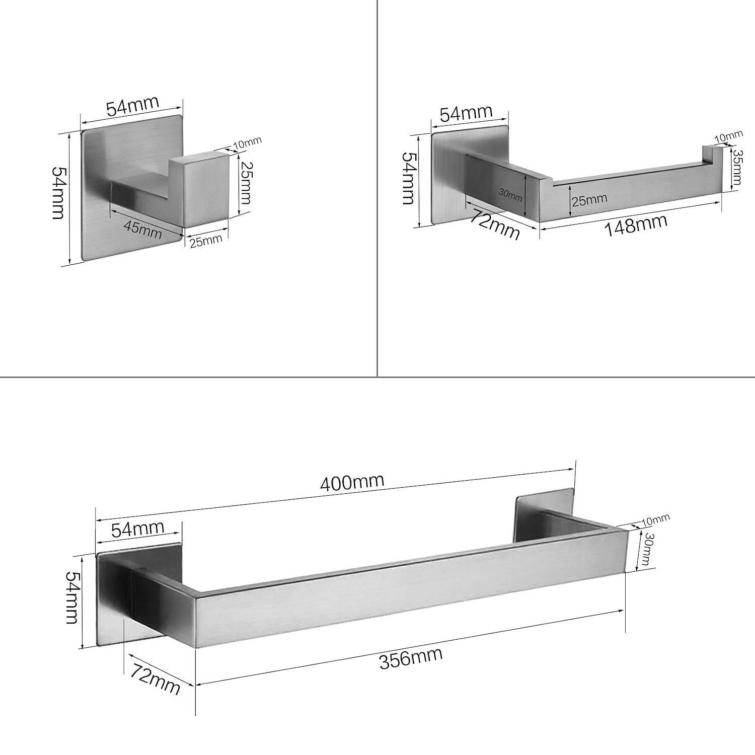 set di accessori hardware per il bagno, porta accappatoio autoadesivo a parete, portasciugamani in acciaio inossidabile cromato, porta asciugamani, porta carta igienica del 2025 a $39.99 –P1