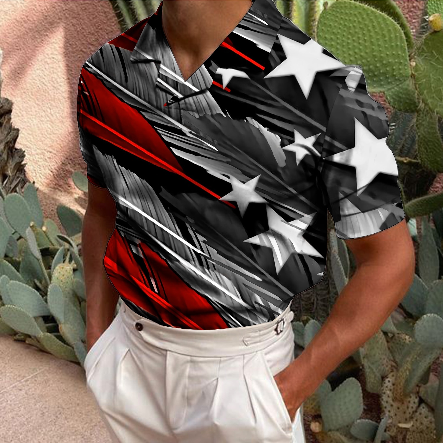 Hombre veteranos Patriótico Bandera Camisetas polo Camiseta de golf Manga Corta Camisa Cuello Vuelto Casual Diario Impresión 3D Rojo Azul Piscina Verde Trébol Gris Oscuro Estampado Abotonar Ropa Moda 2025 - $22.99 –P5