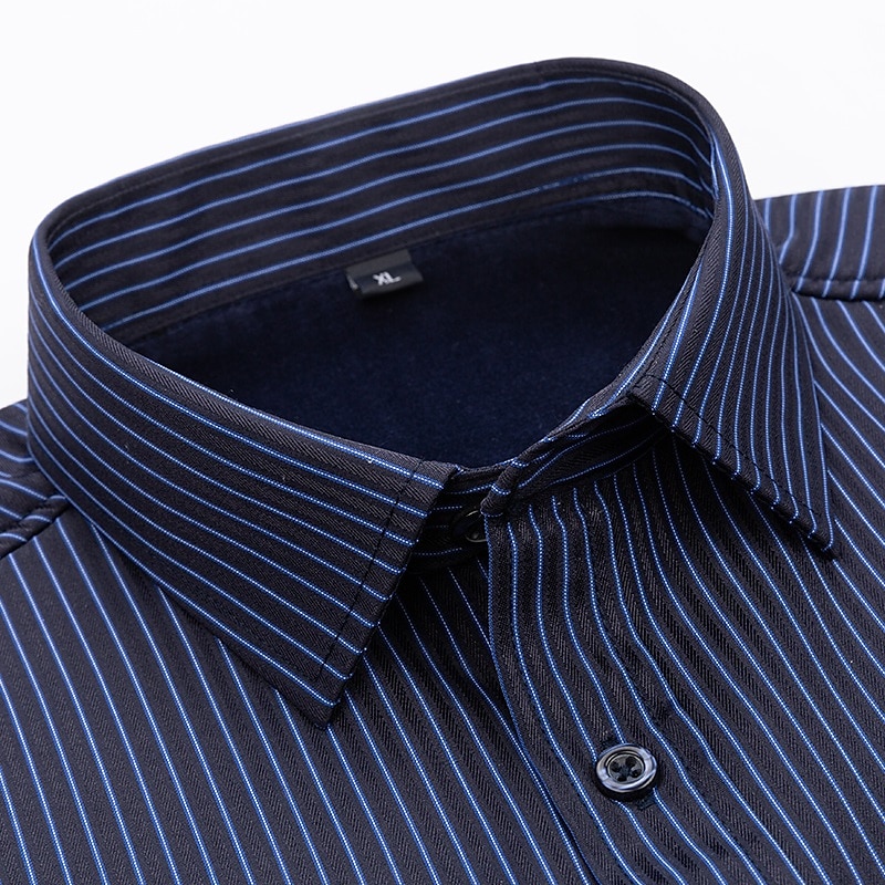 Men's Dress Shirt Striped Shirt Collared Shirt Button Up Shirt Striped Wedding Casual Black and Red Navy Blue Purple Light Blue Long Sleeve Classic Collar Fall & Winter Clothing Apparel 2026 - $37.99 –P3