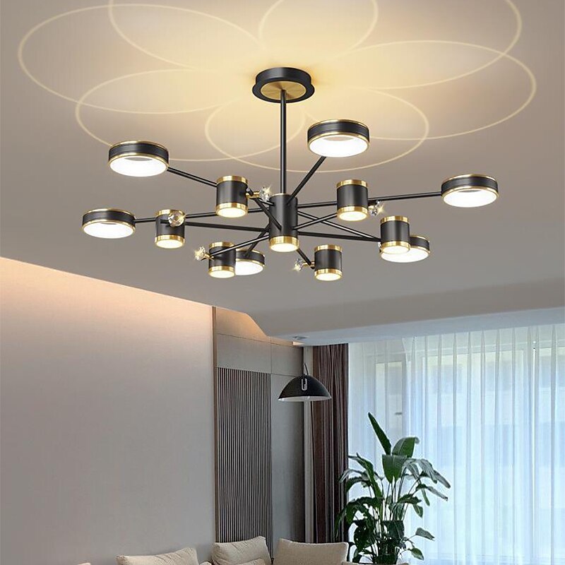 lampada a sospensione a led dimmerabile, lampadario sputnik moderno cerchio a 12 luci paralume in acrilico lampada da soffitto in metallo vintage con finitura cromata per isola cucina sala da pranzo del 2025 a $699.99 –P4