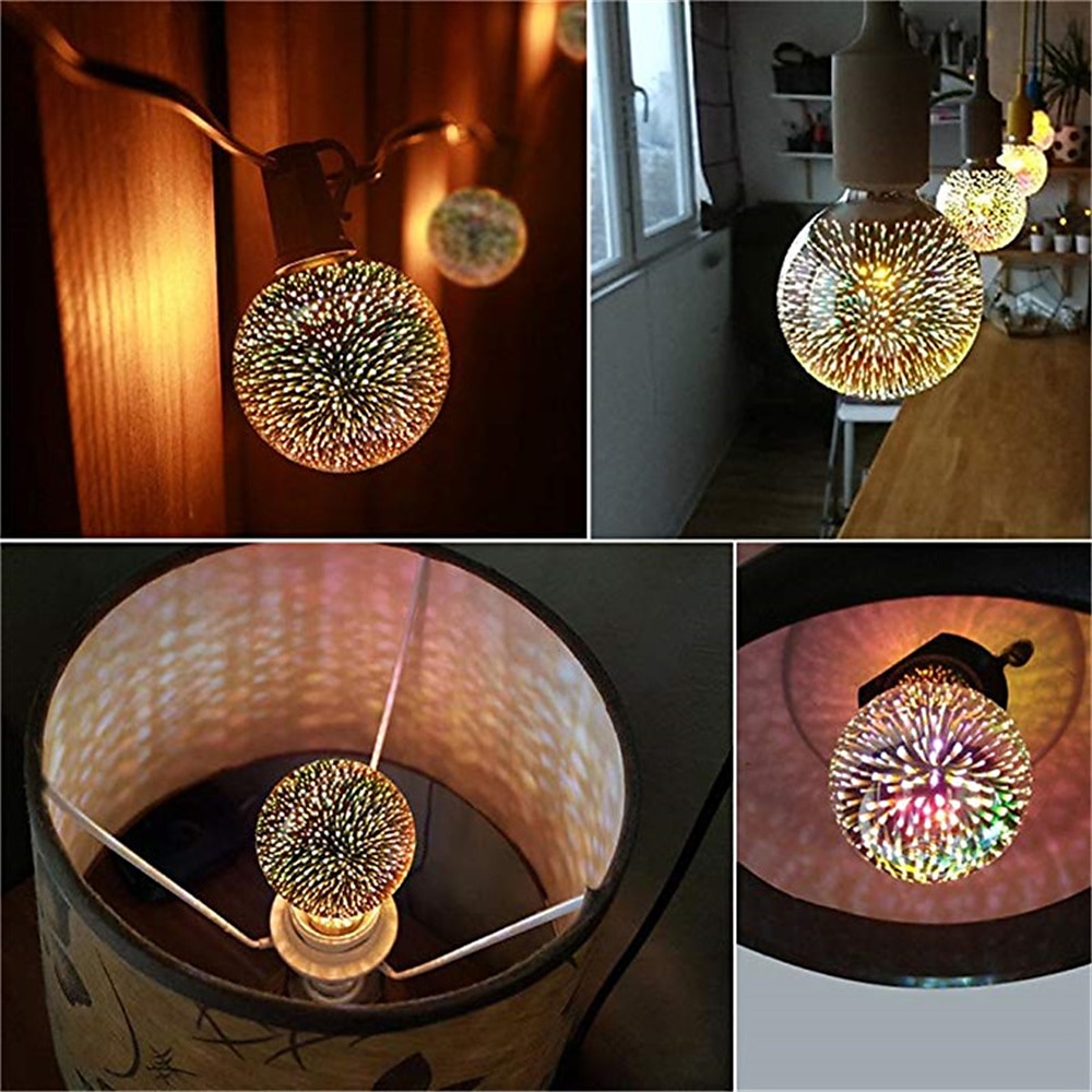 vánoční 3d ohňostroj žárovky dekorace led žárovka e27 5w 85-265v vintage retro edison žárovka hvězda ohňostroj lampa dovolená noční světlo novinka vánoce 2026 - $6.99 –P5