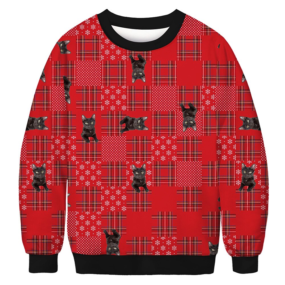 Papá Noel Gato Hombre de pan de jengibre Suéter de navidad Sudadera Hombre Mujer Navidad Navidad Carnaval Mascarada Nochebuena Adultos Fiesta Navidad Poliéster Cima 2025 - $24.99 –P9