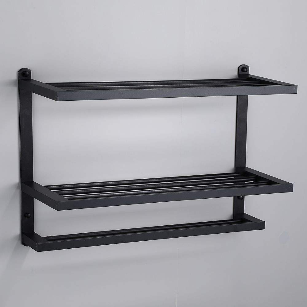 portasciugamani in alluminio per bagno, portasciugamani da parete a 3 strati porta asciugamani da bagno 60 cm (nero/argento/grigio canna di fucile) del 2025 a $84.99 –P12