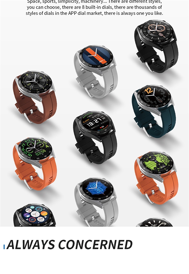 HW28 Slimme horloge 1.39 inch(es) Smart horloge Bluetooth Stappenteller Gespreksherinnering Activiteitentracker Compatibel met: Android iOS Heren Lange stand-by Handsfree bellen Waterbestendig IP 67 2025 - $59.99 –P5