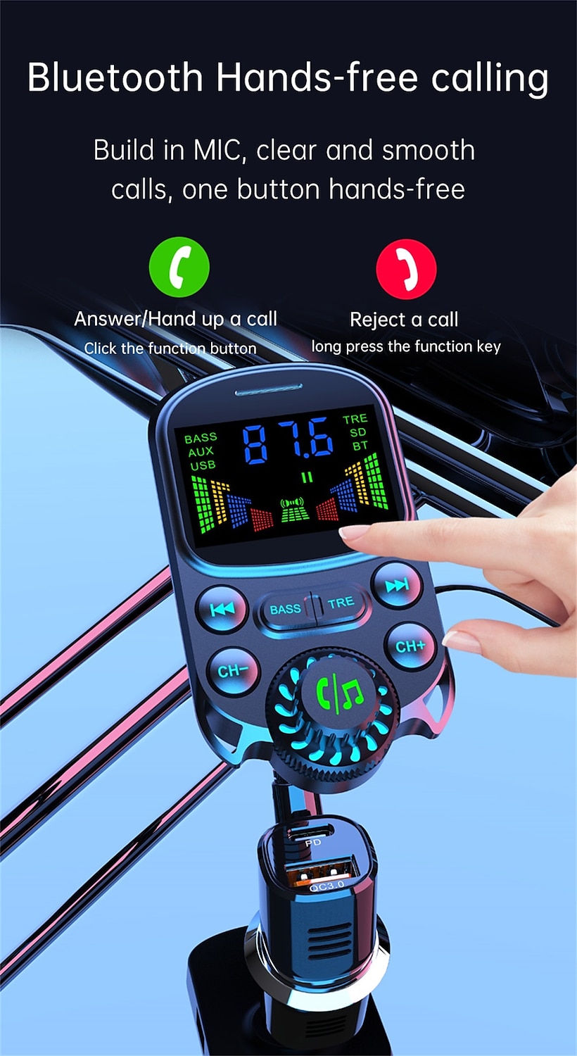 BC86 Bluetooth carkit Handsfree in de auto Bluetooth QC 2.0 QC 3,0 Radio MP3 Automatisch 2025 - $35.99 –P5