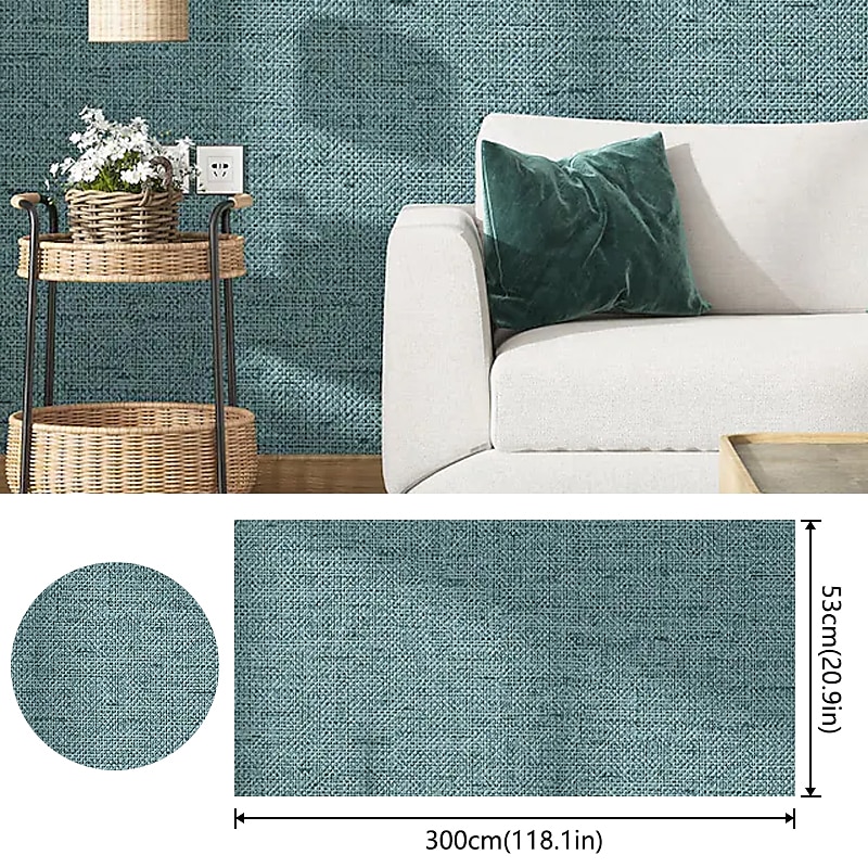 Wallpaper Self-adhesive Solid Color Wall Fabrics  Non Woven for Home Decoration Waterproof Material Home Decor 53x300cm 2025 - AU $29.69 –P1
