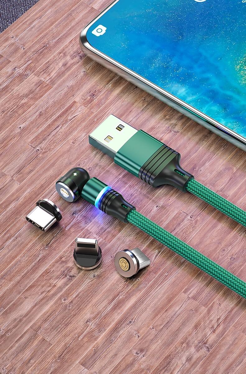 Vícenásobný nabíjecí kabel 0,5M (1.5Ft) 3,3 stop 6,6 stop USB A na Lightning / micro / USB C 2.4 A Nabíjecí kabel Rychlé nabíjení Nylonové pletené 3 v 1 Magnetické Pro Samsung Xiaomi Huawei Doplňky k 2025 - $12.99 –P2