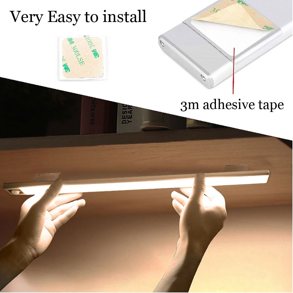 LED Night Lights Motion Sensor USB Rechargeable Ultra-Thin Kitchen Cabinet Closet Lamp PIR Motion Sensor Wireless Night Lamp Bedroom Corridor Passageway Dormitory Lighting 2025 - $12.49 –P6