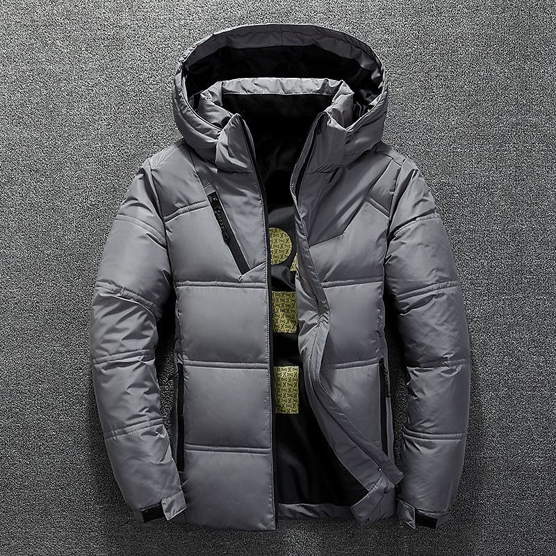Herr Vinterkappa Vinterjacka Dun Pufferjacka Ficka Kontor & Karriär Datum Ledigt / vardag Utomhus Fritid Sport Vinter Enfärgad / vanlig färg Mörkgrå Svart Pufferjacka 2025 - $49.99 –P1