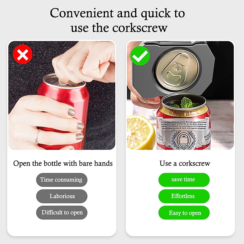 Beer Can Opener ,Soda Can Opener , Handheld Safety Easy Manual Can