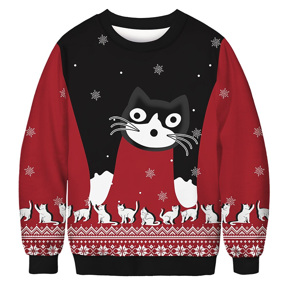 Papá Noel Gato Hombre de pan de jengibre Suéter de navidad Sudadera Hombre Mujer Navidad Navidad Carnaval Mascarada Nochebuena Adultos Fiesta Navidad Poliéster Cima 2025 - $24.99 –P11