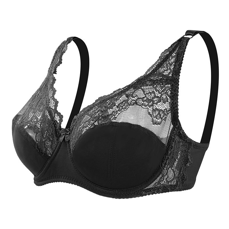 Transparent Bra Women's Intimates Lace Foral Bra Unlined Plus Size