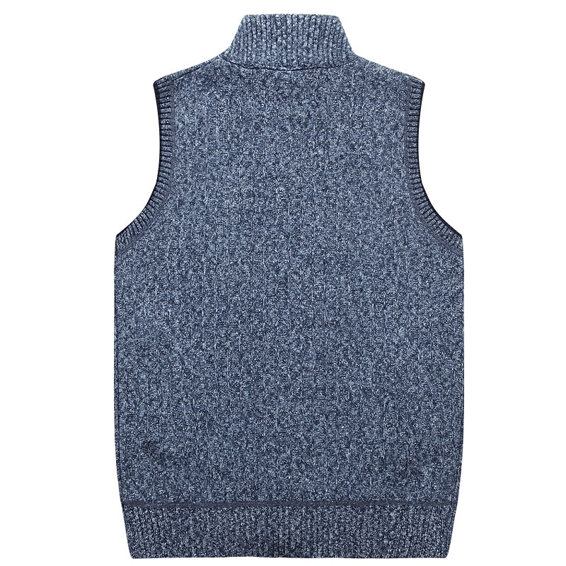 Men's Sweater Vest Cardigan Sweater Zip Sweater Fleece Sweater Knit Solid Color Classic & Timeless Clothing Apparel Winter Lake blue Wine M L XL 2025 - $17.49 –P8