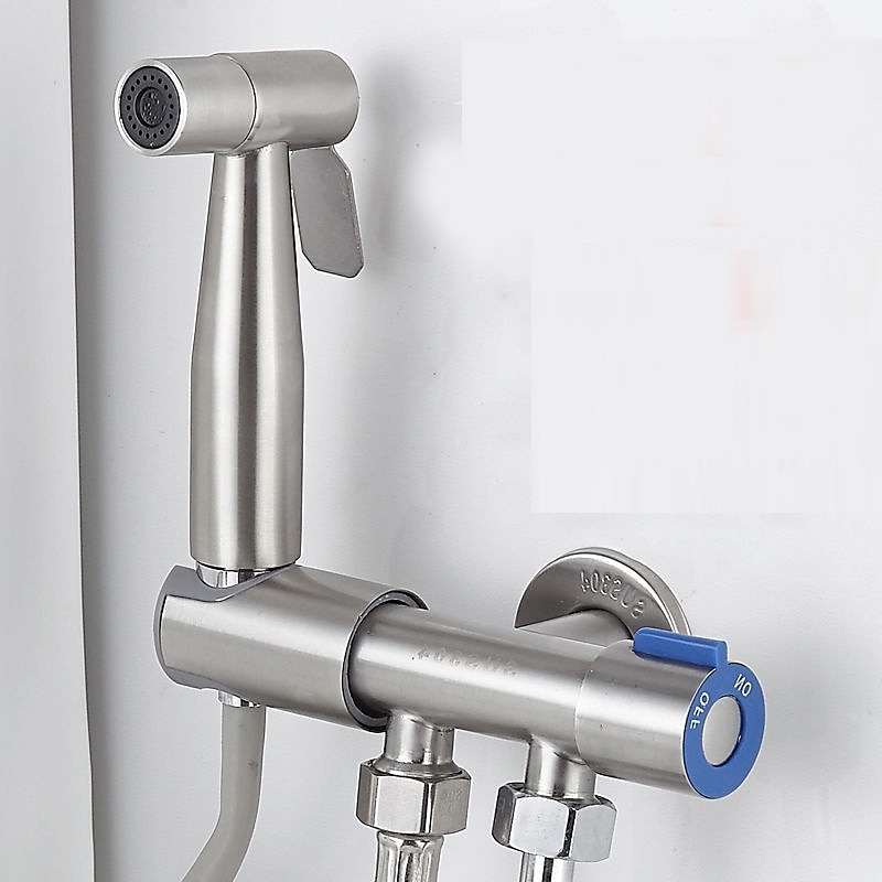 kädessä pidettävä wc-bidet suihkutussarja seinäkiinnitys 304 ruostumaton teräs wc-bidet suihkupää letkulla kylpyhuoneen puhdistussetti 2025 - $40.99 –P12