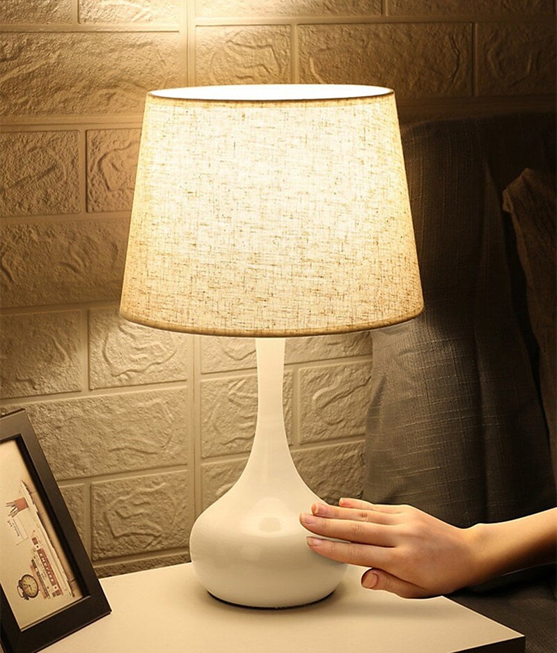 Bedside Table Lamp Desk Lamps for Bedroom, Minimalist Fabric Desk Lamp,Bedside Lamp Bedroom Warm Hotel Study Table Lamp 2025 - $182.99 –P2