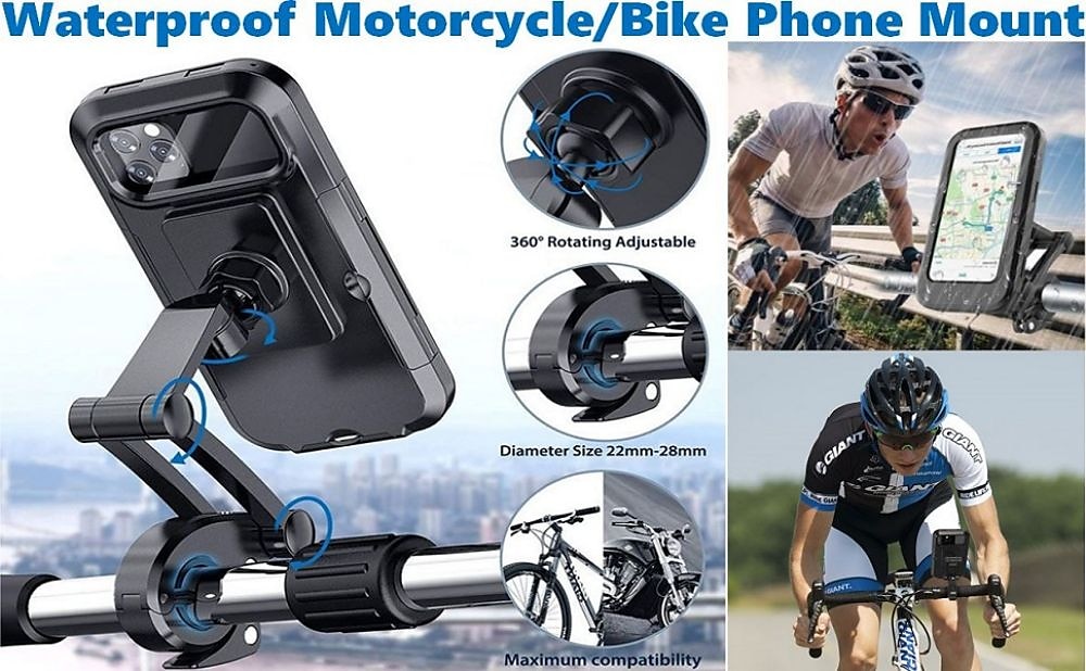 Waterproof Bike Phone Mount Cell Phone Holder for Motorcycle - Bike Handlebars 360 Adjustable Universal Motorcycle Phone Mount Bike Phone Holder with TPU Touch-Screen 2025 - €20.99 –P3