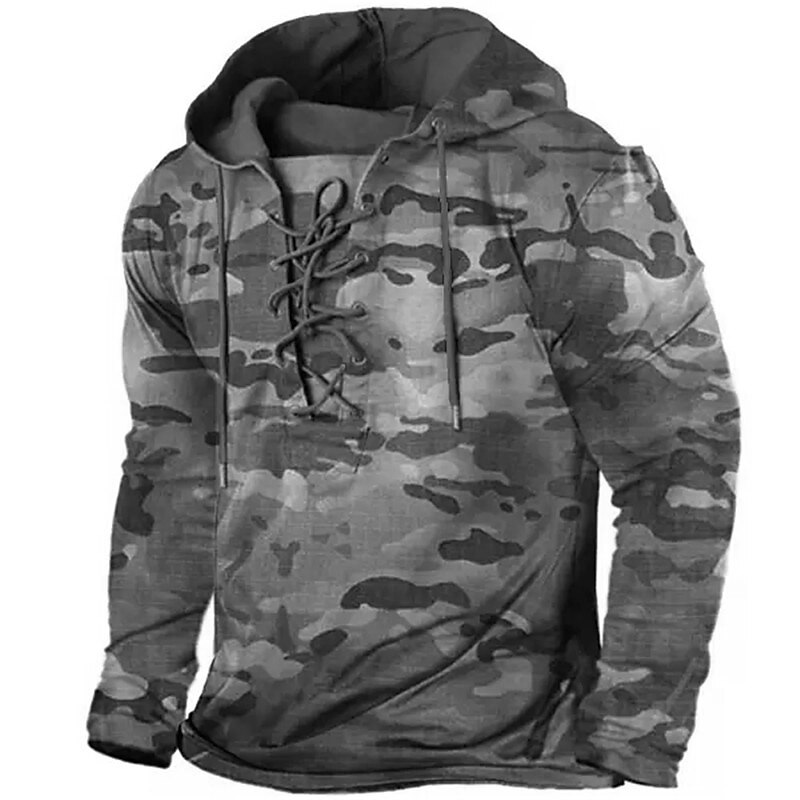 Homens Côr Camuflagem Estampas Abstratas Moletom Moletons Roupa de rua Designer Manga Longa Com Capuz Desportos e Ar livre Diário Esportes Verde Tropa Vermelho Cordões Imprimir Primavera & Outono de 2025 por $30.99 –P3