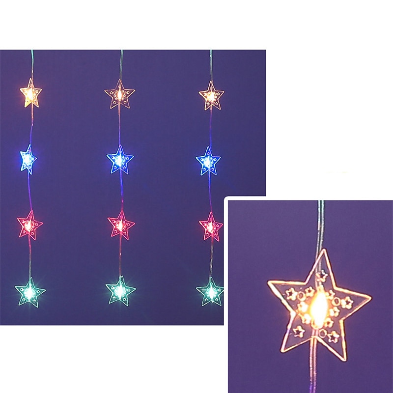Star Window Curtain String Lights 3x2m Christmas Fairy Lights Waterproof USB Remote Control Garland Lights For Bedroom Wedding Xmas Holiday Decor 3X1M 3X2M 2025 - $20.99 –P10