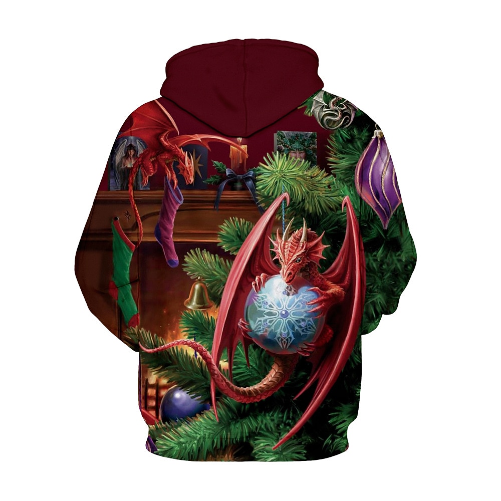 Dinosaurio Suéter de navidad Sudadera Pullover Sudadera con capucha navideña divertida Impresión 3D Hombre Mujer Navidad Carnaval Mascarada Nochebuena Navidad Adultos Fiesta Navidad Cima 2025 - $29.99 –P14