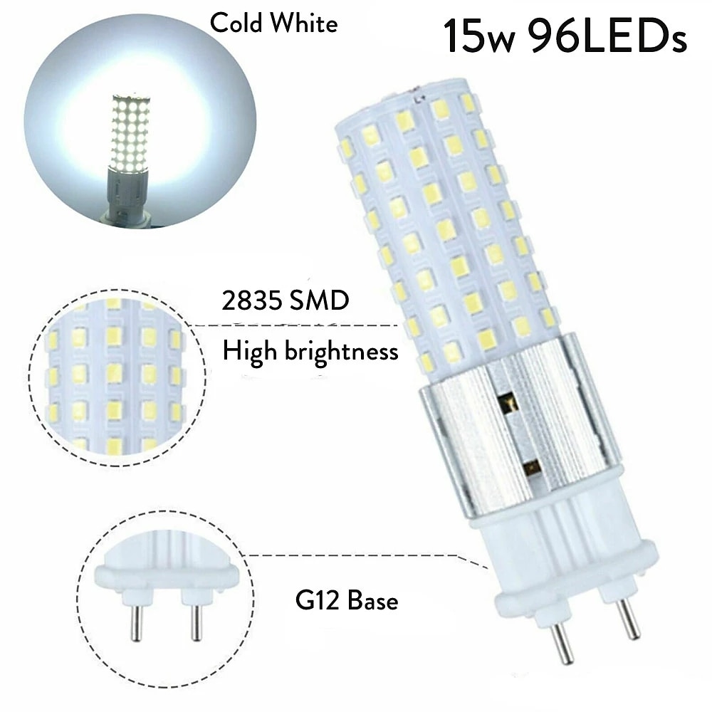 LED Corn Lights Optional 1/2pcs G12 15 W 96LED Beads SMD 2835 1500 lm Warm White Natural White White  Energy Saving and Environment-friendly Bulb  Lighting Source  85-265 V 2025 - $11.49 –P6