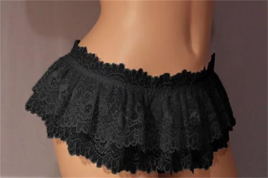 Lady Sexy Lace Pleated Lotus Leaf Lace Lovely Temptation Thong Pants Home Outfits 2025 - $10.99 –P2