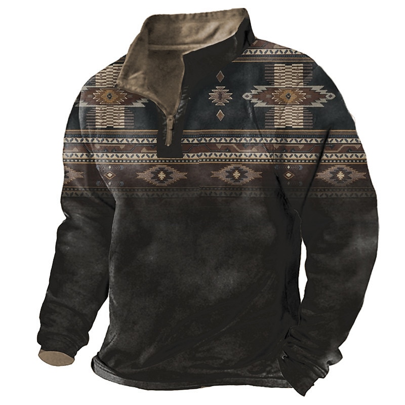 Herren Stammes Grafik-Drucke Zip Up Sweatshirt Zur Seite fahren Sweatshirt mit Viertelreißverschluss Langarm Sweatshirt Troyer Halber Reißverschluss Designer Basic Brautkleider schlicht 3D-Druck 2025 - $30.99 –P1