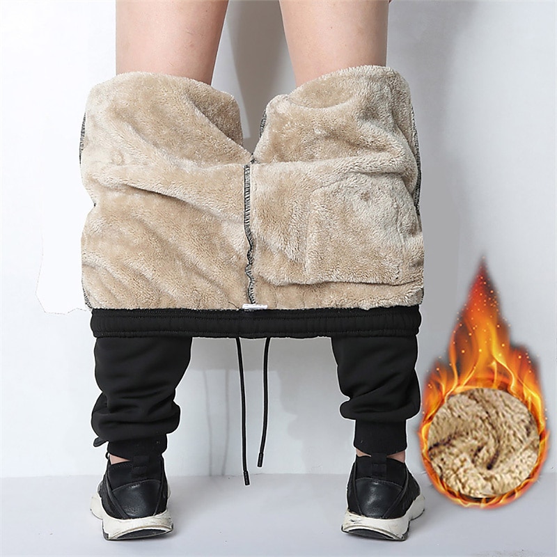 Herren Sherpa Fleecehosen Jogginghose Trainingshose Jogginghose Jogger Winterhose Tasche Kordelzug Elastische Taille Glatt Warm Weich Casual Täglich Modisch Strassenmode Schwarz / Weiß Schwarz 2025 - $25.99 –P10