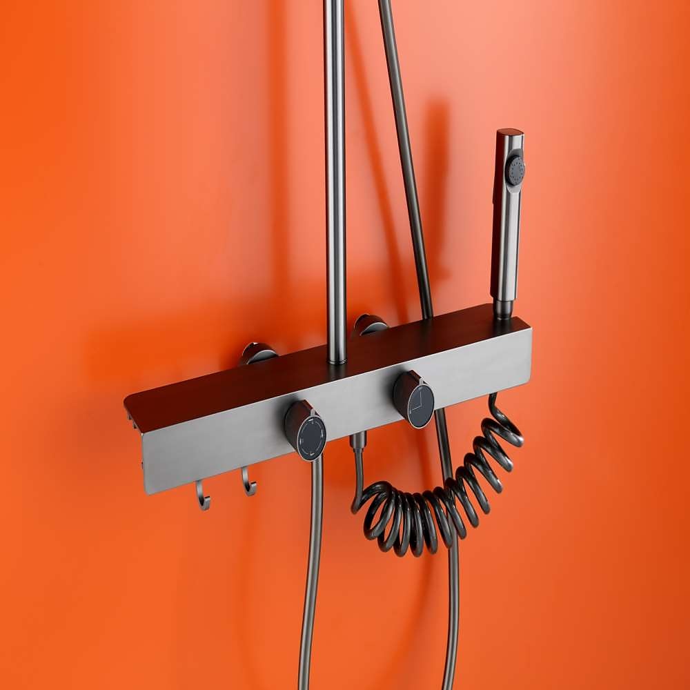 rubinetto della doccia, sistema doccia doccia a pioggia sistema di soffione set doccia inclusa doccia multigetto finiture verniciate contemporanee montaggio esterno valvola in ceramica rubinetti per del 2025 a $404.99 –P7