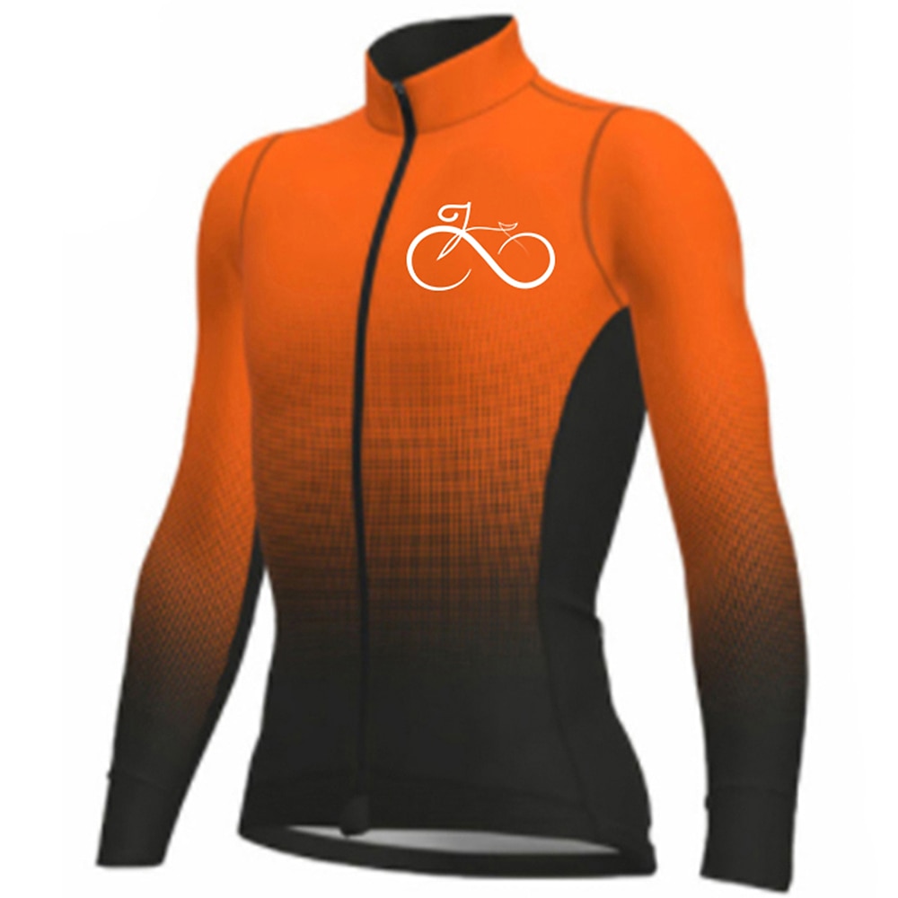 Herren Radtrikot Farbverlauf Langarm Fahhrad Trikot Oberteil mit 3 Gesäßtaschen Mountainbike MTB Straßenradsport Schnelltrocknend Reflektierende Streifen Rückentasche Feuchtigkeitsableitend Sport 2026 - $13.99 –P15