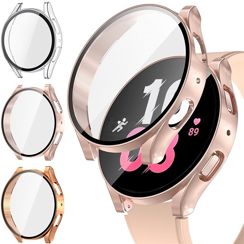 3 عبوات مشاهدة حالة مع حامي الشاشة متوافق مع Samsung Galaxy Watch 5 40mm / Watch 5 44mm / مشاهدة 4 40 مم / مشاهدة 4 44 مم مقاومة للخدش وعر، خشن، قاس غطاء كامل ممتص الصدمات زجاج مقوى / جهاز كمبيوتر صلب 2025 - $13.99 –P1