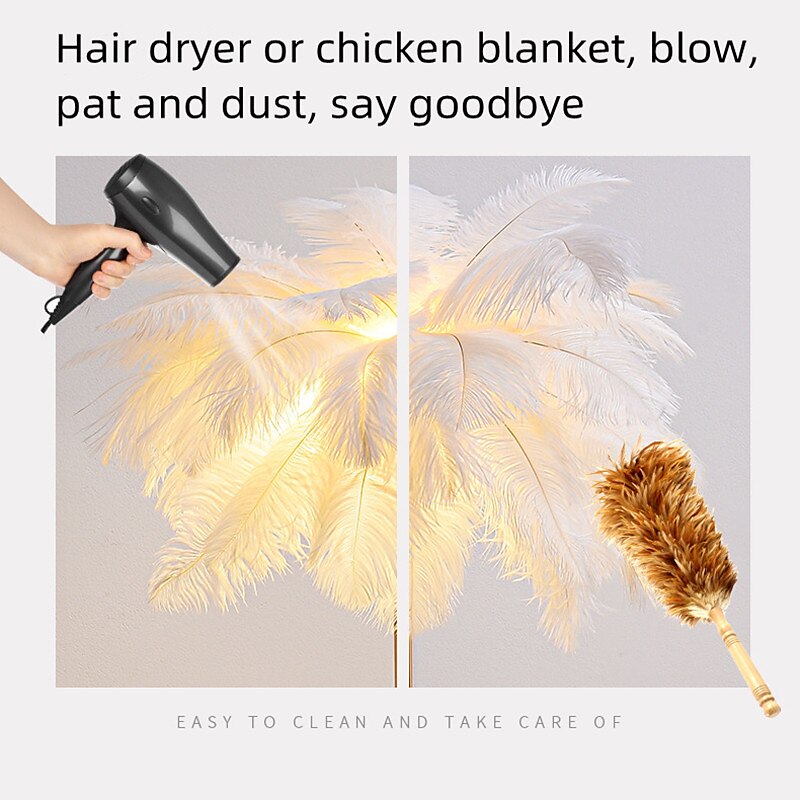 Floor Light Standing Reading Lamp Modern Ostrich Feather Gold Floor Lamp Metal Bronze Nordic Standing Lamp Villa Hotel Decor Lighting Bedroom Bedside Floor Lamp Christmas gift 2025 - $273.79 –P10