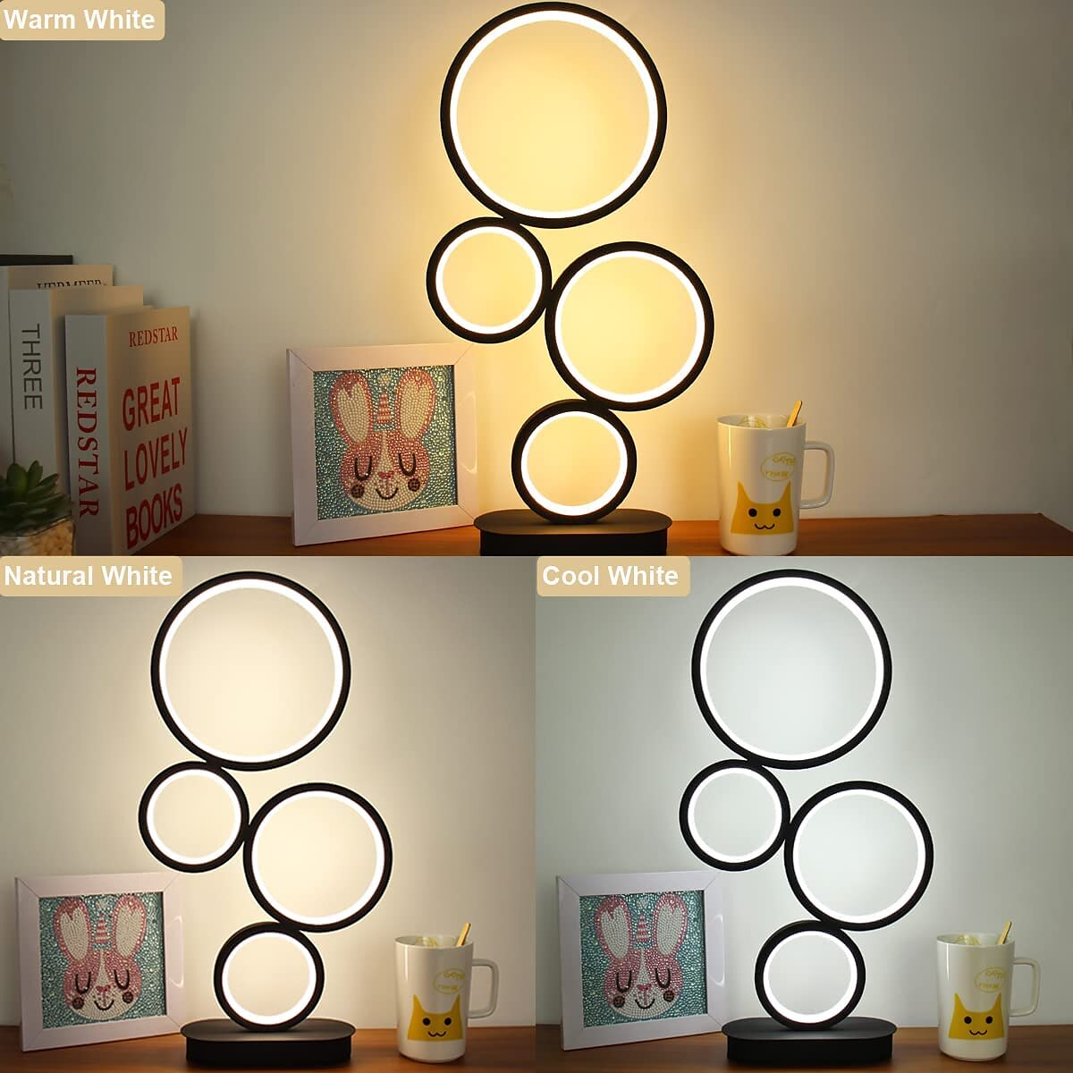 LED Table Lamp Black Modern Dimmable Bedside Table Lamp 18W 3 Color Modes Applicable to Living Room Bedroom Office Bedside Cabinet and Bookcase 2025 - $87.99 –P7