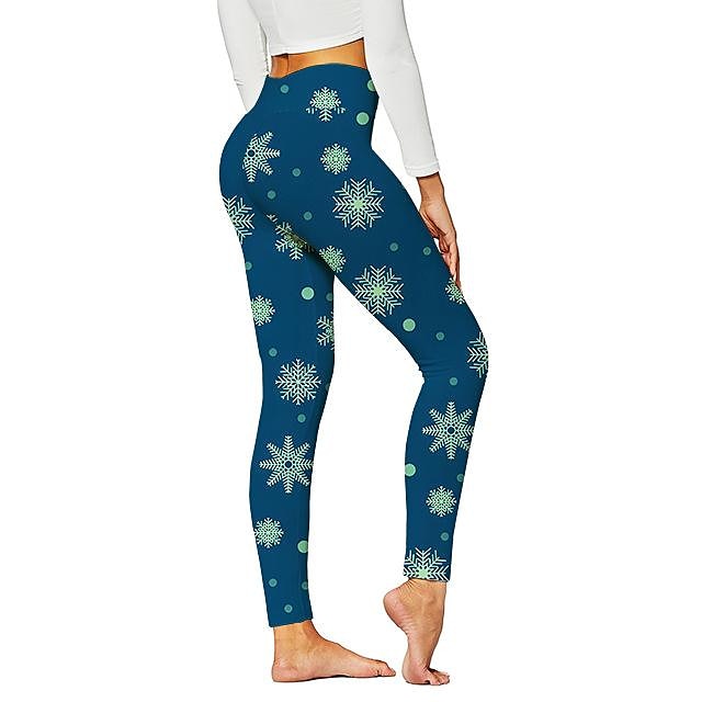 Leggings navideños para mujer, colores mezclados, deportes