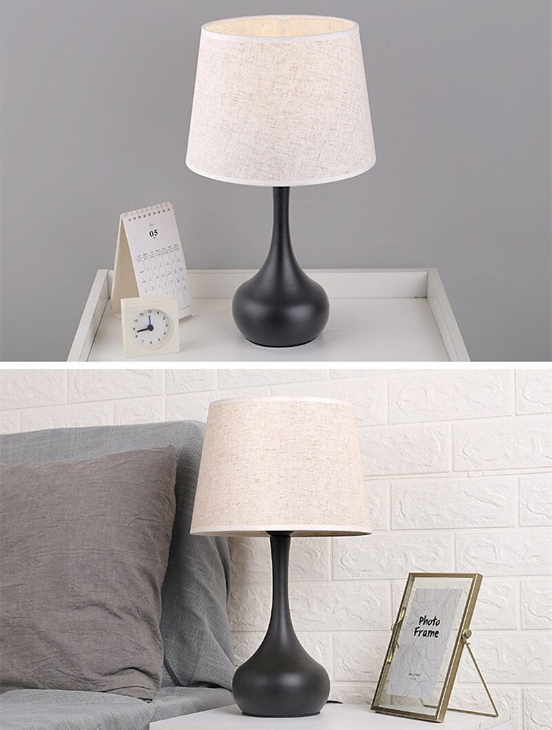 Bedside Table Lamp Desk Lamps for Bedroom, Minimalist Fabric Desk Lamp,Bedside Lamp Bedroom Warm Hotel Study Table Lamp 2025 - $182.99 –P8