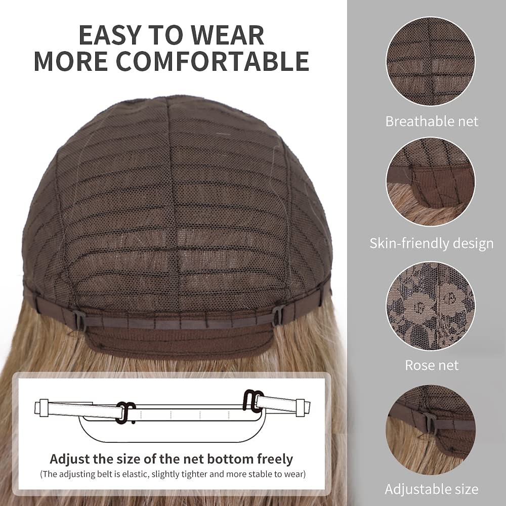 Ombre White Wig Long Wavy Wigs with Bangs for Women Wig Long Platinum Blonde Wig Natural Looking Synthetic Heat Resistant Hair Wigs for Daily Party Wig 26 Inches Christmas Party Wigs 2025 - $31.99 –P18