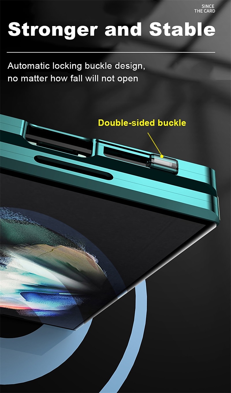 Phone Case For Samsung Galaxy Z Fold 5 Z Fold 4 Z Fold 3 Magnetic Adsorption Flip Mirror Transparent Transparent Tempered Glass Metal 2025 - $39.99 –P6
