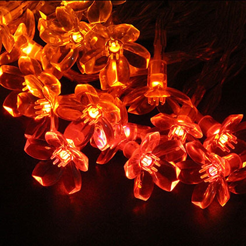 Cherry Blossom String Lights Flower Lights 10M 60Leds 16 Color Full-color Switching Remote Control Christmas Light String Romantic Cherry Silicone Lamp Holiday 2025 - $20.99 –P7