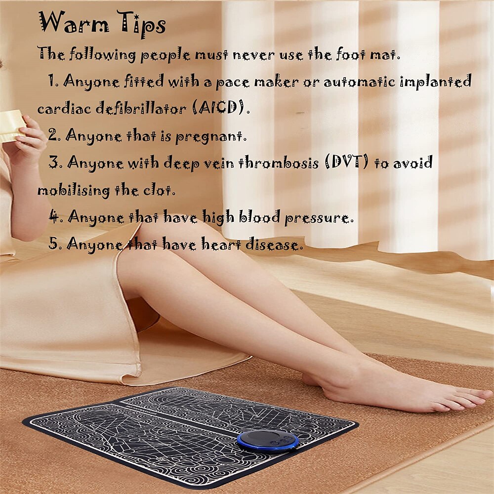 Electric EMS Foot Massager Pad Feet Muscle Stimulator Foot Massage Mat  Improve Blood Circulation Relieve Ache Pain Health Care