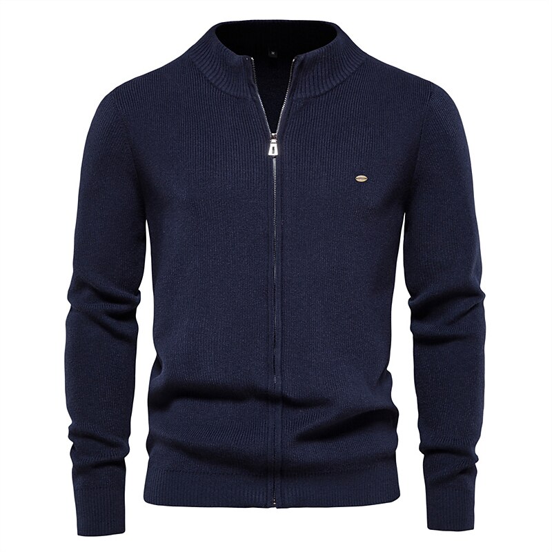 Herren Pullover Strickjacke Pullover mit Viertelreißverschluss Gerippt Stricken Zip Strick Einfarbig Stehkragen Warm-Ups Moderne zeitgenössische Freizeitskleidung Urlaub Bekleidung Herbst Winter 2025 - $44.99 –P1