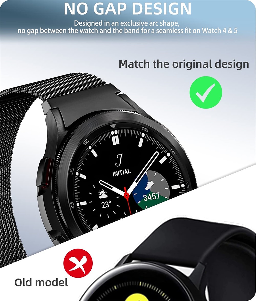 Ремешок для часов для Samsung Watch 7/6/5/4 40/44mm, Galaxy Watch 5 Pro 45mm, Galaxy Watch 4/6 Classic 42/46/43/47mm, Watch 3, Active 2, Gear S2 Нержавеющая сталь Замена Ремень 20mm Миланский ремешок 2026 - $14.99 –P13
