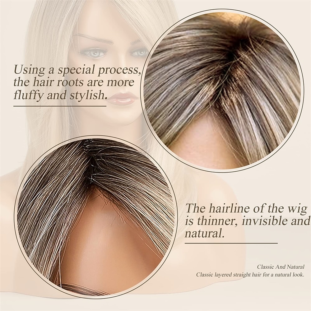 Rihanna Inspired Wigs Blonde Wigs for Women Shoulder Length Blonde Wig Highlights White Natural Layered Synthetic Wig for Daily Use Christmas Party Wigs 2026 - $28.99 –P2