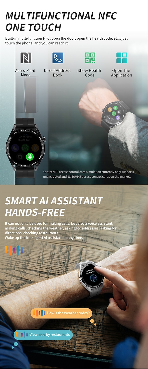 HW28 Slimme horloge 1.39 inch(es) Smart horloge Bluetooth Stappenteller Gespreksherinnering Activiteitentracker Compatibel met: Android iOS Heren Lange stand-by Handsfree bellen Waterbestendig IP 67 2025 - $59.99 –P9