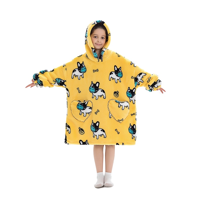 Carnival Character Oversized Hoodie Blanket Wearable Blanket With Pocket Shark Cat Dinosaur Onesie Pajamas Kigurumi Pajamas For Kid's Adults' Men and Women Boys and Girls Carnival Masquerade Cartoon 2026 - $41.99 –P2