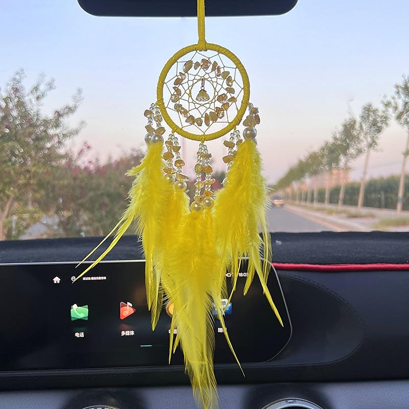 Pink Dream Catcher Handmade Gift with Feather Wall Hanging Decor Art Wind Chimes Boho Style Car Hanging Home Pendant 2025 - $15.49 –P6