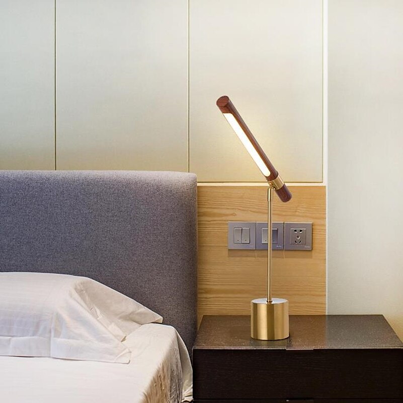 Lampa stołowa drewniana, lampka nocna nowoczesne ledowe lampki nocne na stolik do salonu sypialnia biurko lampki dekoracyjne wystrój domu drewniana lampka nocna 2025 - $182.99 –P5
