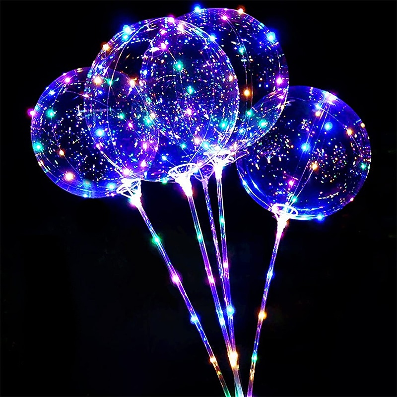 lumini led baloane decor balon folie transparenta lumina pentru petrecere ziua de nastere nunta decor de craciun decor pentru casa stand coloana cu baza 2025 - $12.99 –P9